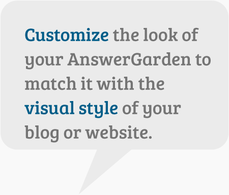 Customize the look of your AnswerGarden to match it to the visual style of your blog or website.